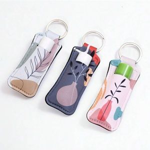 NEW 3 piece lip balm/lipstick holder keychains